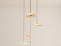 Hanglamp led – b064/5 – 3000k – warm wit – ø350 mm – verstelbare hoogte – zilver - afbeelding 2 van  3
