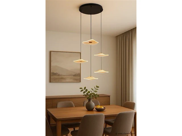 Hanglamp led – b064/5 – 3000k – warm wit – ø350 mm – verstelbare hoogte – zilver - afbeelding 1 van  3