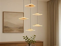 Hanglamp led – b064/5 – 3000k – warm wit – ø350 mm – verstelbare hoogte – zilver - afbeelding 1 van  3