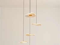 Hanglamp led – b064/5 – 3000k – warm wit – ø350 mm – verstelbare hoogte – zilver - afbeelding 2 van  3
