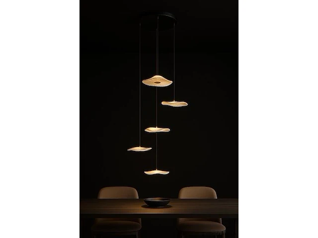 Hanglamp led – b064/5 – 3000k – warm wit – ø350 mm – verstelbare hoogte – zilver - afbeelding 3 van  3