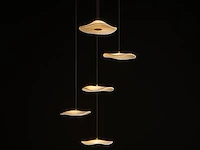 Hanglamp led – b064/5 – 3000k – warm wit – ø350 mm – verstelbare hoogte – zilver - afbeelding 3 van  3