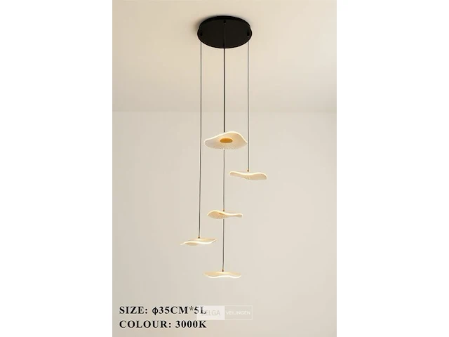 Hanglamp led – b064/5 – 3000k – warm wit – ø350 mm – verstelbare hoogte – zilver - afbeelding 3 van  4