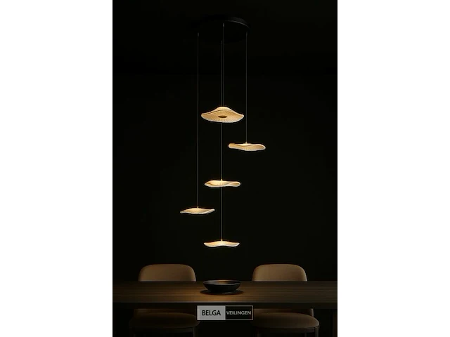 Hanglamp led – b064/5 – 3000k – warm wit – ø350 mm – verstelbare hoogte – zilver - afbeelding 4 van  4