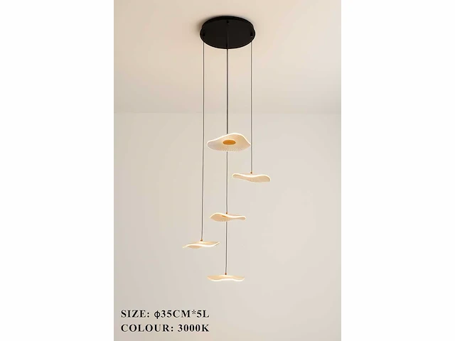 Hanglamp led – b064/5 – 3000k – warm wit – ø350 mm – verstelbare hoogte – zilver - afbeelding 3 van  4