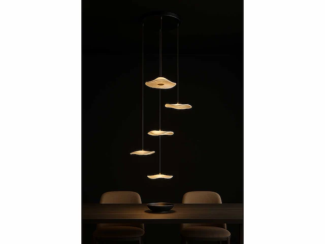 Hanglamp led – b064/5 – 3000k – warm wit – ø350 mm – verstelbare hoogte – zilver - afbeelding 4 van  4