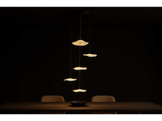 Hanglamp led – b064/5 – 3000k – warm wit – ø350 mm – verstelbare hoogte – zilver - afbeelding 1 van  4