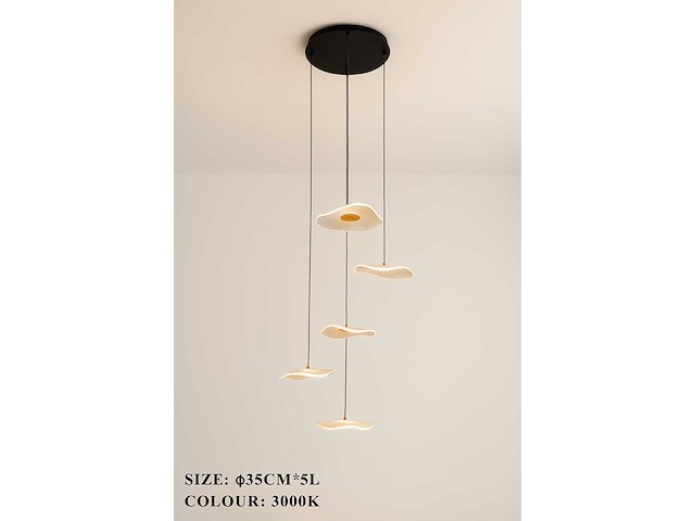 Hanglamp led – b064/5 – 3000k – warm wit – ø350 mm – verstelbare hoogte – zilver - afbeelding 3 van  4