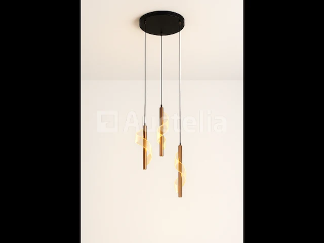 Hanglamp led – b066/3 – 3000k – warm wit – ø400 mm – verstelbare hoogte – zilver - afbeelding 2 van  3