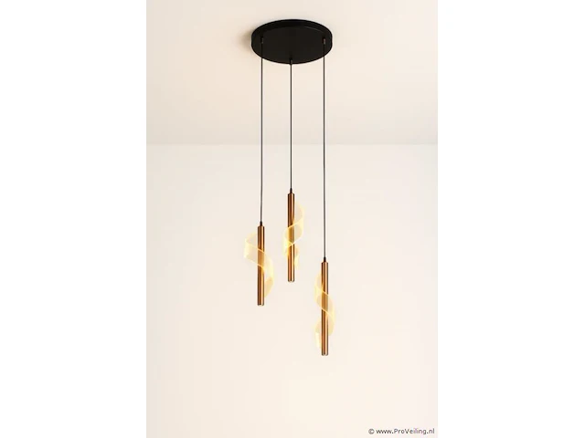 Hanglamp led – b066/3 – 3000k – warm wit – ø400 mm – verstelbare hoogte – zilver - afbeelding 3 van  3