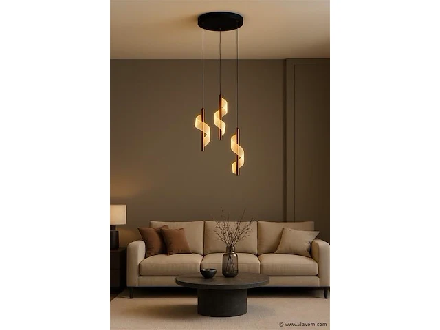 Hanglamp led – b066/3 – 3000k – warm wit – ø400 mm – verstelbare hoogte – zilver - afbeelding 1 van  3