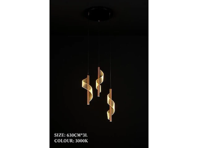 Hanglamp led – b066/3 – 3000k – warm wit – ø400 mm – verstelbare hoogte – zilver - afbeelding 2 van  3
