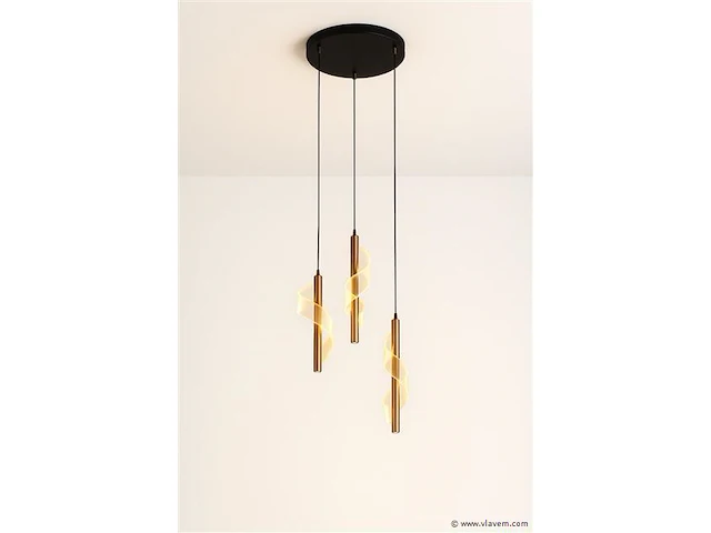 Hanglamp led – b066/3 – 3000k – warm wit – ø400 mm – verstelbare hoogte – zilver - afbeelding 3 van  3