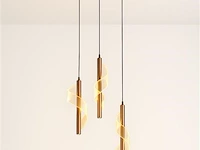 Hanglamp led – b066/3 – 3000k – warm wit – ø400 mm – verstelbare hoogte – zilver - afbeelding 3 van  3