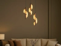 Hanglamp led – b066/3 – 3000k – warm wit – ø400 mm – verstelbare hoogte – zilver - afbeelding 2 van  4