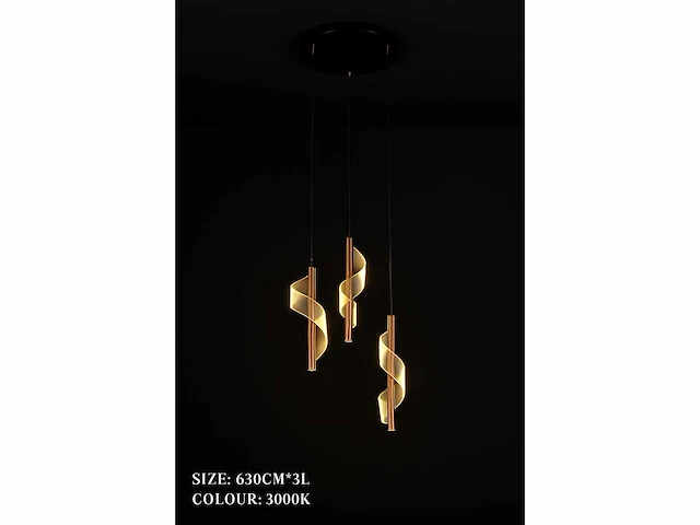 Hanglamp led – b066/3 – 3000k – warm wit – ø400 mm – verstelbare hoogte – zilver - afbeelding 2 van  3