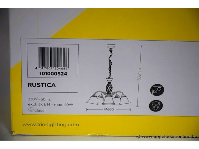 Hanglamp vv 5 lampen trio lighting, rustica - afbeelding 2 van  2