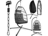 Hangstoel met frame en kussen tot 160 kg donkergrijs - afbeelding 2 van  4