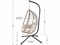 Hangstoel met kussen – in hoogte verstelbaar - afbeelding 4 van  6