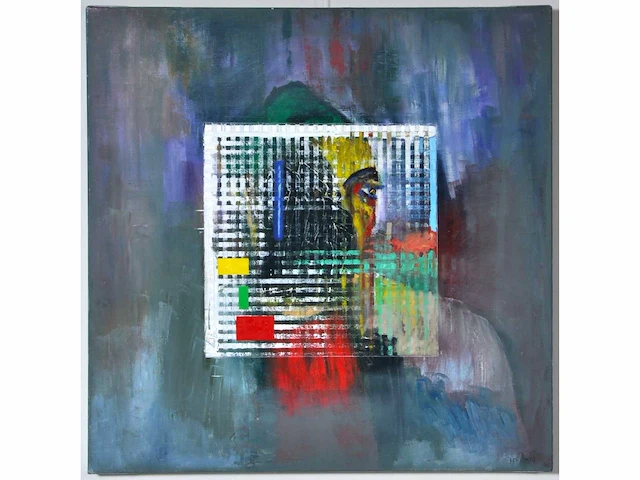 Hannes postma - portret - olie op doek - afbeelding 2 van  7