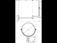 Hansgrohe addstoris make-up spiegel 24,6x34,4x24,6cm mat zwart (nr. 15-24) - afbeelding 1 van  2