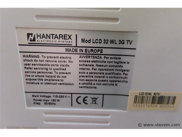 Hantarex lcd 32 wl 3g tv - afbeelding 3 van  3