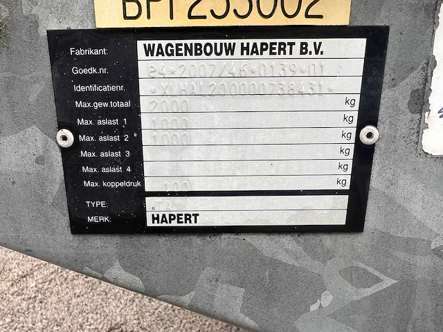Hapert - 2012 - al - aanhangwagen - afbeelding 5 van  14