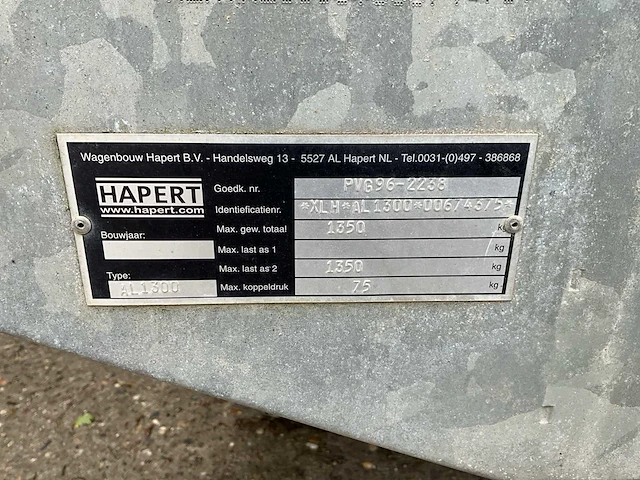 Hapert al1300 signalisatie aanhangwagen - afbeelding 7 van  15