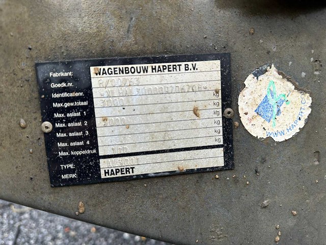 Hapert al3001 plateau aanhangwagen - afbeelding 15 van  16