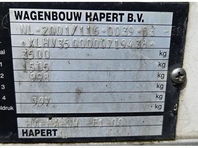 Hapert ha-ma-sw aanhangwagen - afbeelding 8 van  9