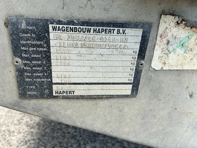 Hapert ha3500 3-assige aanhangwagen - afbeelding 8 van  8