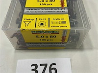 Hardhoutschroef 5x80 rvs 100 stuks - afbeelding 2 van  3