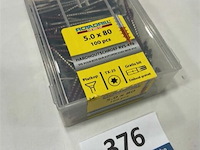 Hardhoutschroef 5x80 rvs 100 stuks - afbeelding 3 van  3