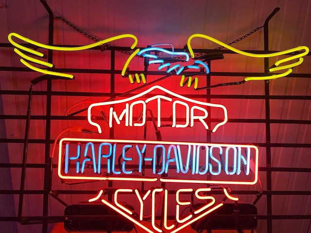 Harley davidson - motorcycles - neon verlichting - afbeelding 2 van  2