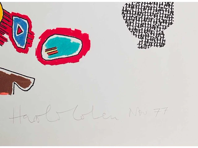Harold cohen (1928-2016) - hand ingekleurde computer-gegenereerde tekening - afbeelding 2 van  8