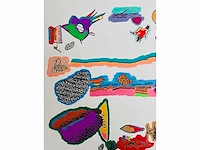 Harold cohen (1928-2016) - hand ingekleurde computer-gegenereerde tekening - afbeelding 3 van  8