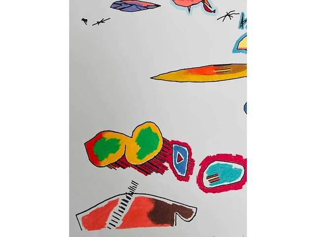 Harold cohen (1928-2016) - hand ingekleurde computer-gegenereerde tekening - afbeelding 5 van  8