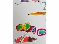 Harold cohen (1928-2016) - hand ingekleurde computer-gegenereerde tekening - afbeelding 5 van  8