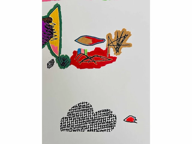 Harold cohen (1928-2016) - hand ingekleurde computer-gegenereerde tekening - afbeelding 6 van  8