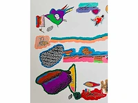 Harold cohen (1928-2016) - hand ingekleurde computer-gegenereerde tekening - afbeelding 7 van  8