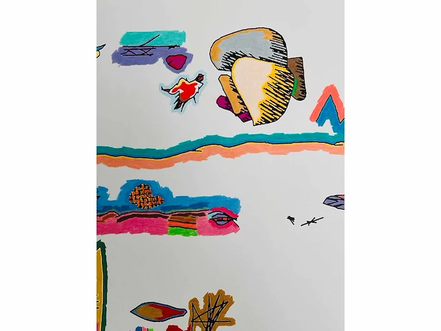 Harold cohen (1928-2016) - hand ingekleurde computer-gegenereerde tekening - afbeelding 8 van  8