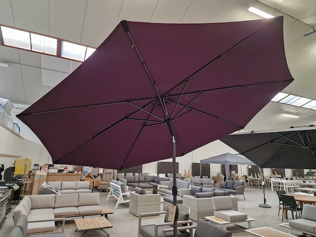 Hartman alu parasol dia 300cm kleur paars met tiltfunctie - afbeelding 2 van  5