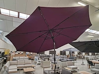 Hartman alu parasol dia 300cm kleur paars met tiltfunctie - afbeelding 2 van  5