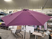 Hartman alu parasol dia 300cm kleur paars met tiltfunctie - afbeelding 4 van  5