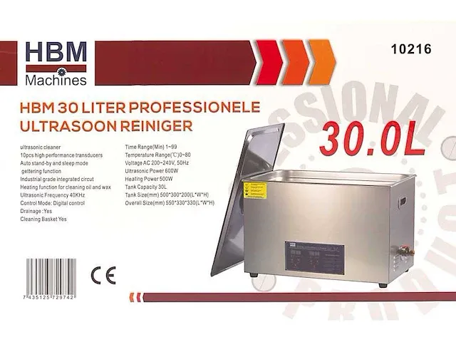 Hbm 10216 ultrasoon onderdelenreiniger - afbeelding 7 van  9
