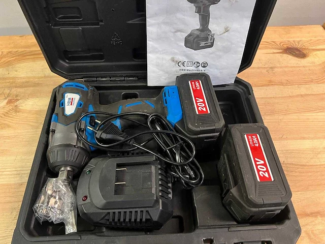 Hbm professionele 20v 4.0ah koolborstelloze accu slagmoersleutel - afbeelding 1 van  5