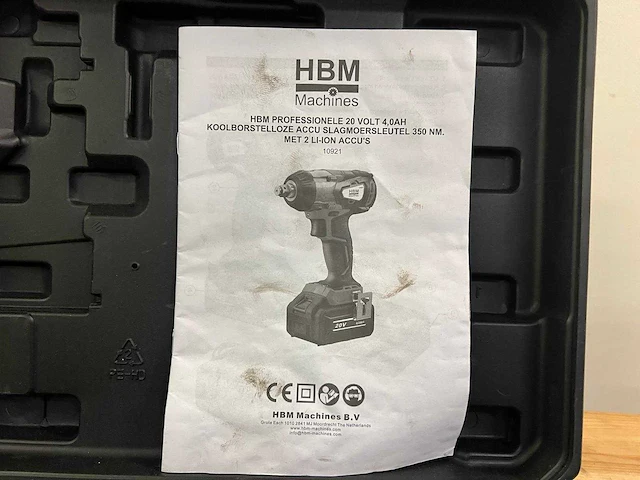 Hbm professionele 20v 4.0ah koolborstelloze accu slagmoersleutel - afbeelding 4 van  5