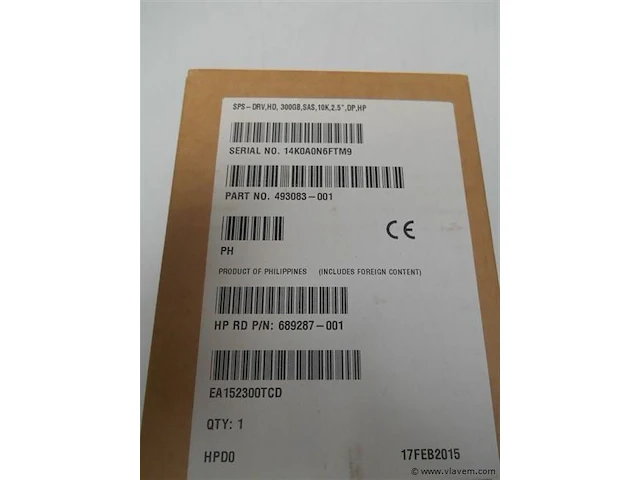 Hd sps-drv 300gb sas 10k 2,5" dp hp nieuw - afbeelding 1 van  1