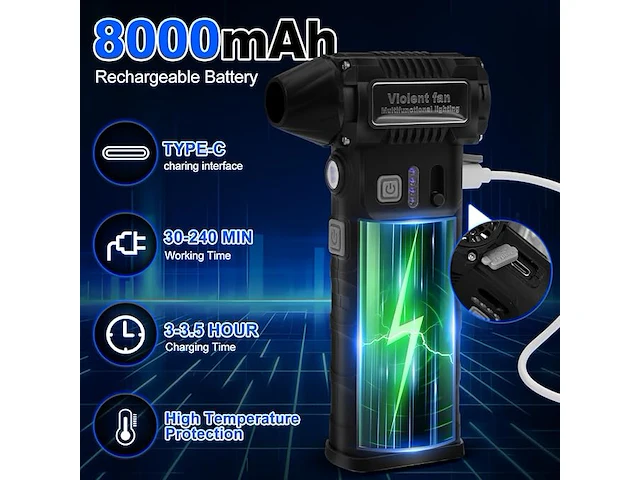 Heberuck 2-in-1 accublazer en pc-stofzuiger - afbeelding 3 van  6