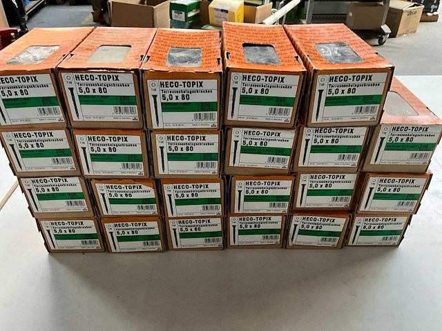 Heco vlonderschroef rvs 200 stuks 5.0 x 80 (23x) - afbeelding 1 van  4